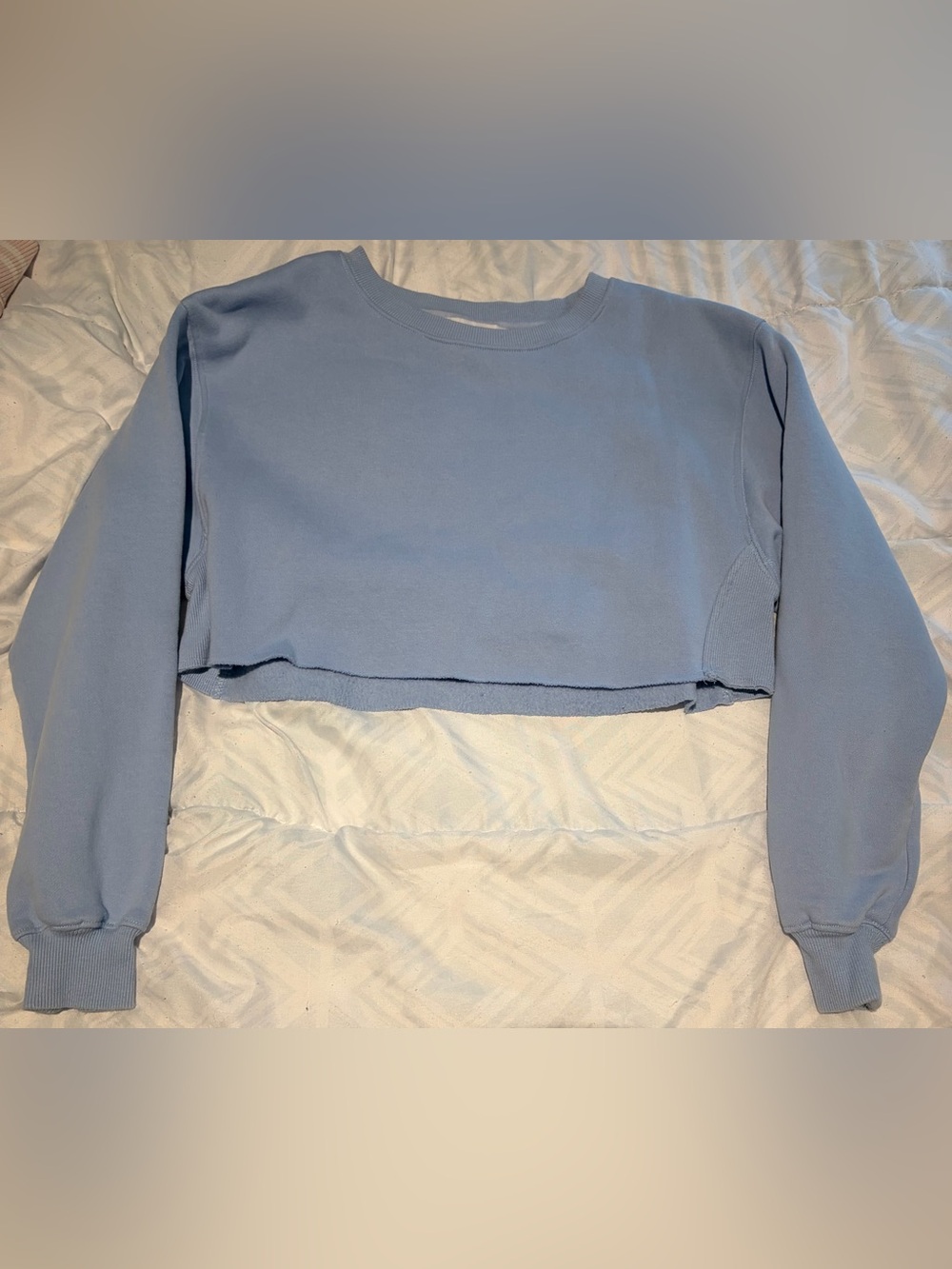 Cropped Crewneck Sweatshirt - Dusty Blue